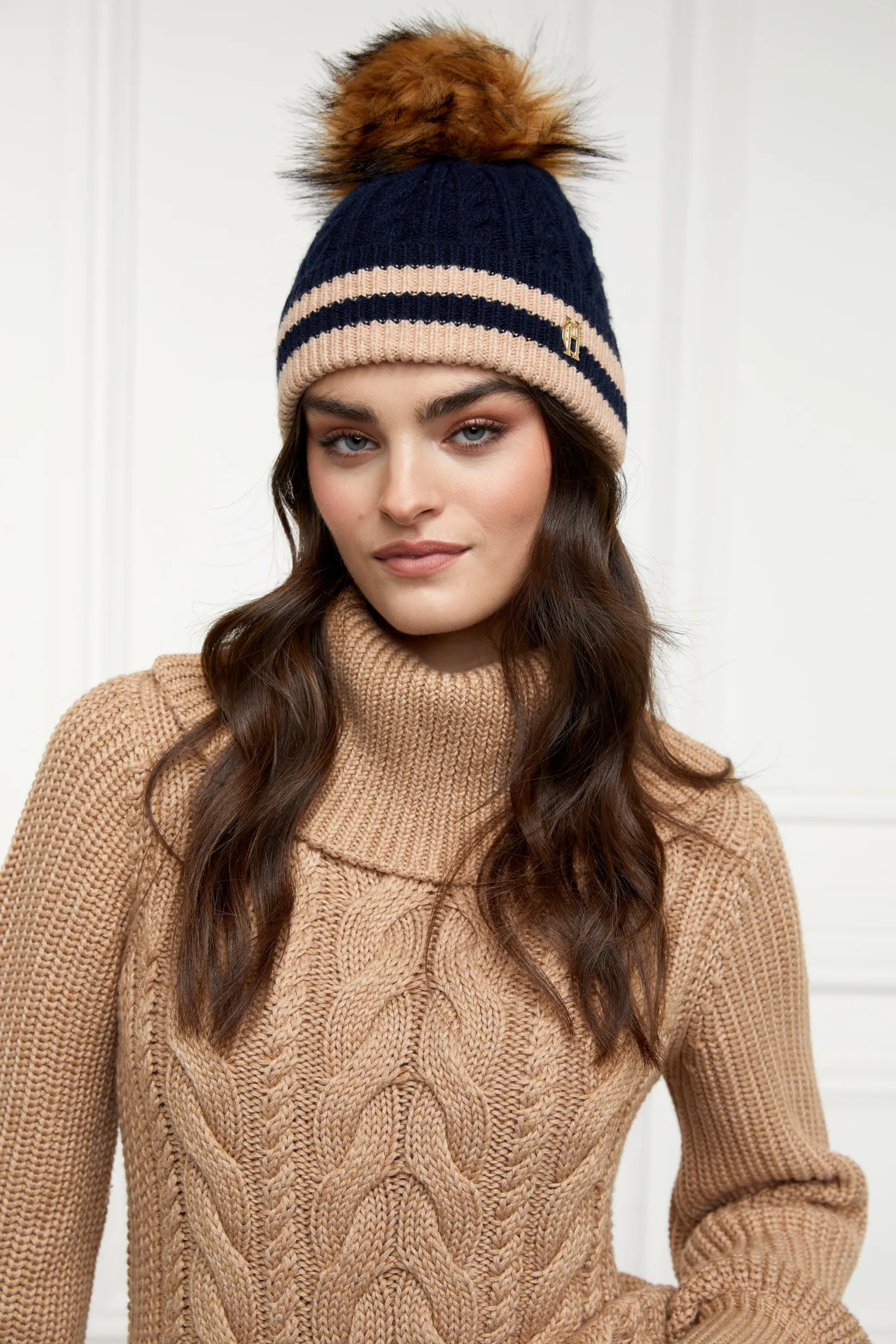 Online Zoe Bobble Hat (Ink Navy Stripe) Women Hats & Headbands|Hats & Headbands