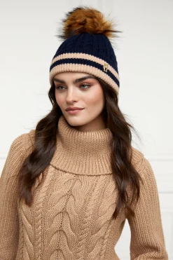 Online Zoe Bobble Hat (Ink Navy Stripe) Women Hats & Headbands|Hats & Headbands